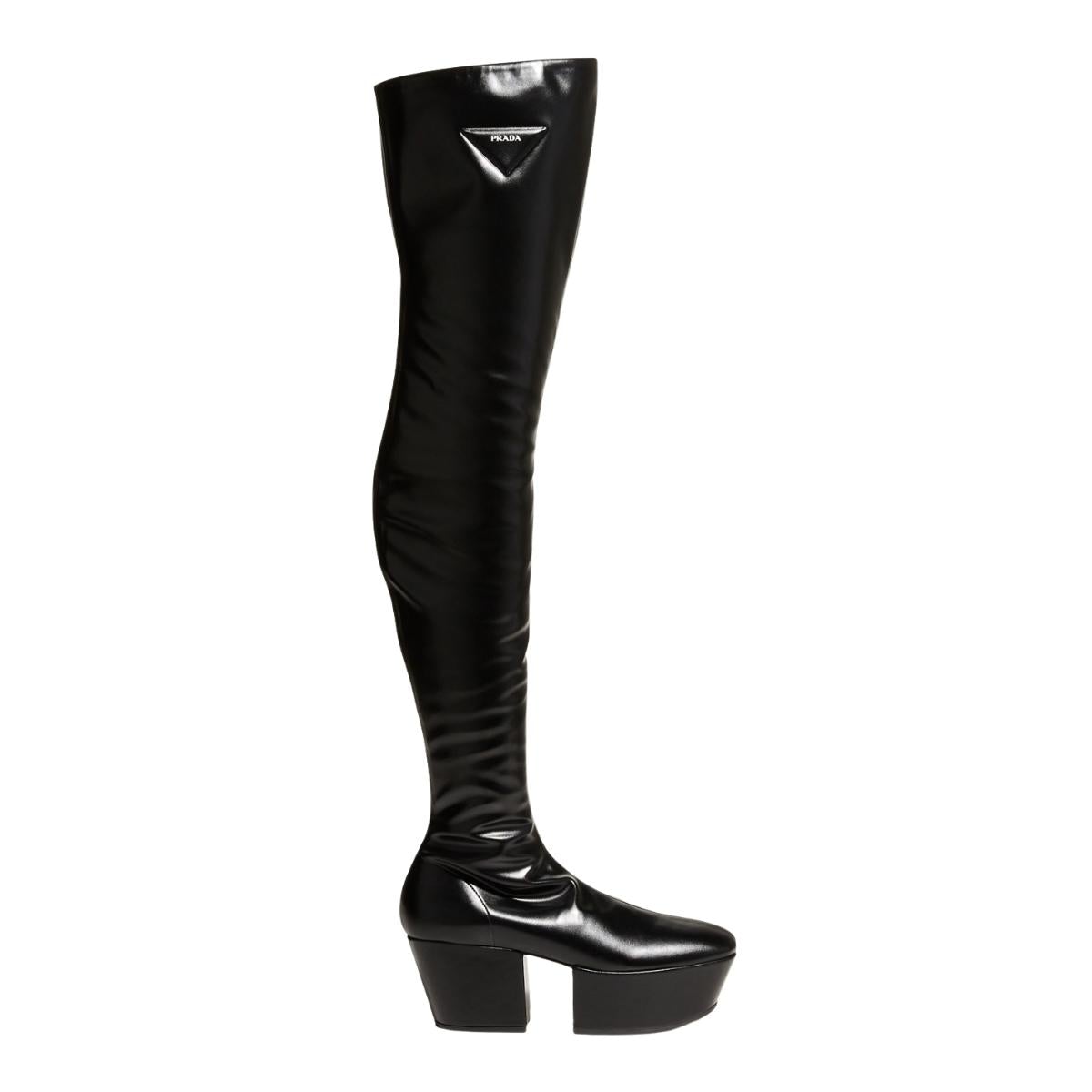 Stretch Napa Over-the Knee Platform Boots