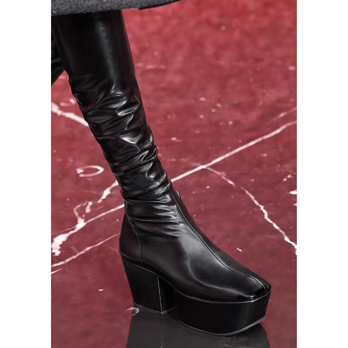 Stretch Napa Over-the Knee Platform Boots