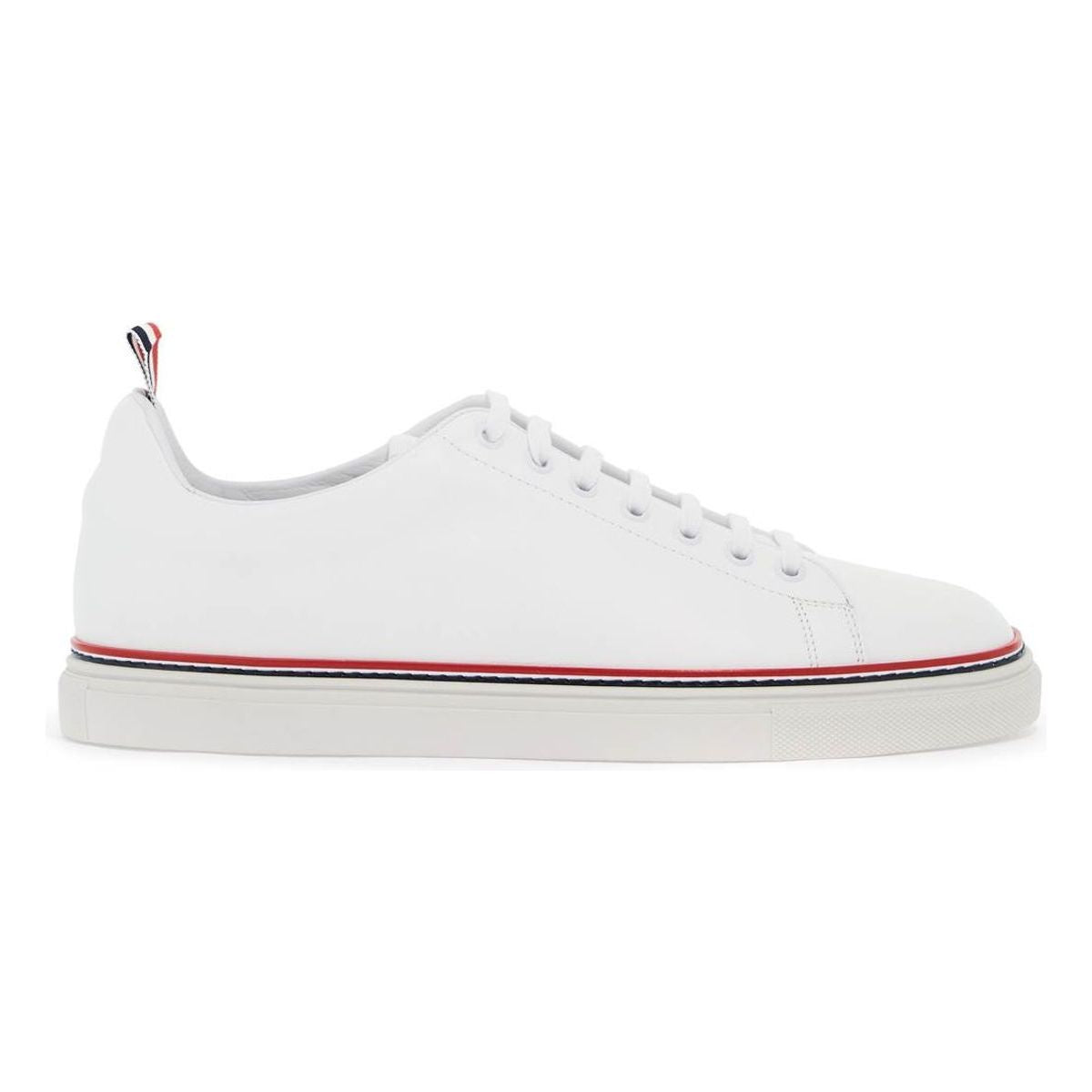 SMOOTH LEATHER SNEAKERS WITH TRICOLOR DETAIL.