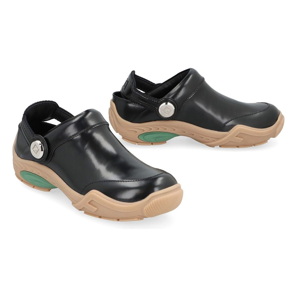 SABOT CLOG IN BLACK LEATHER