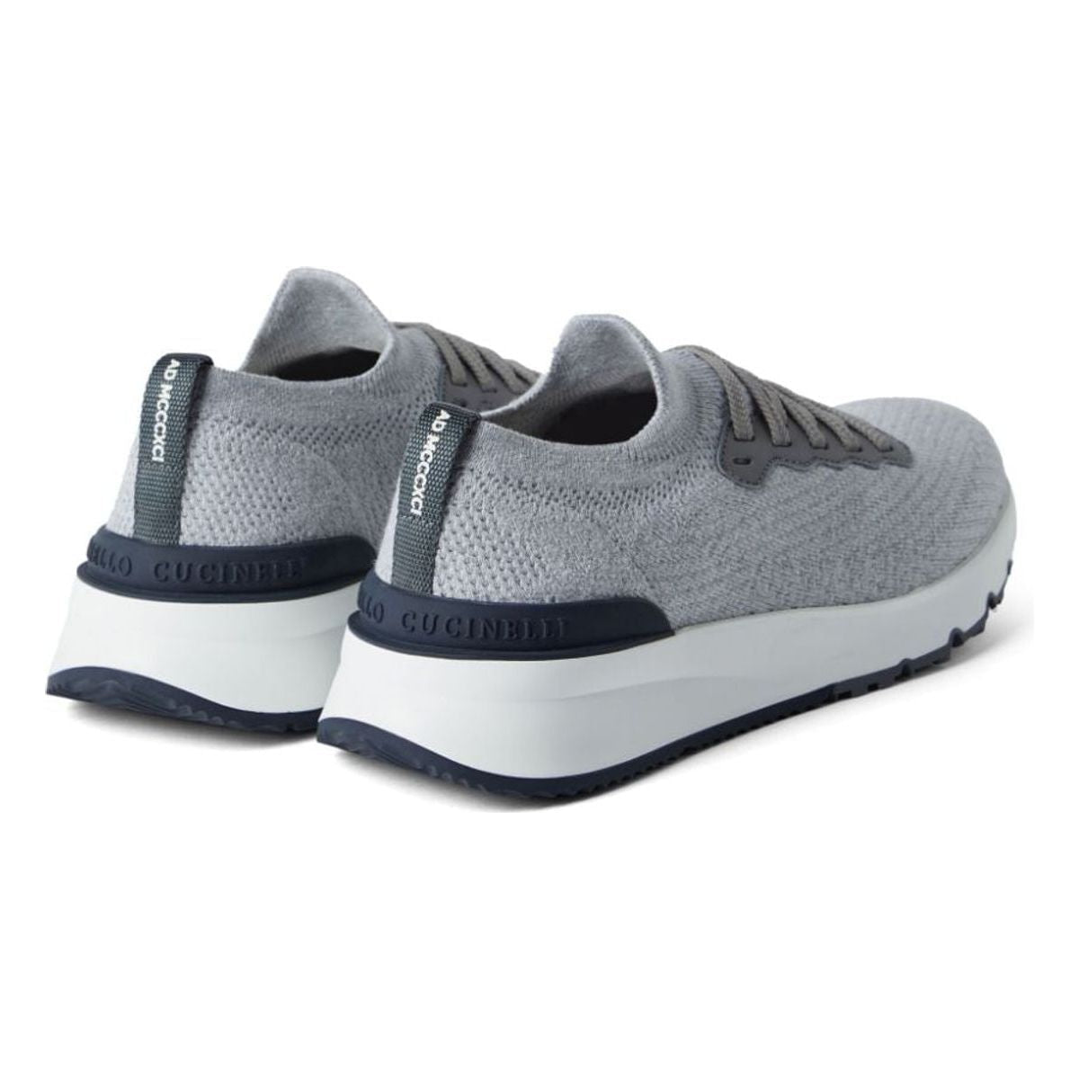 RUNNERS IN COTTON KNIT AND SEMI-GLOSSY CALF LEATHER