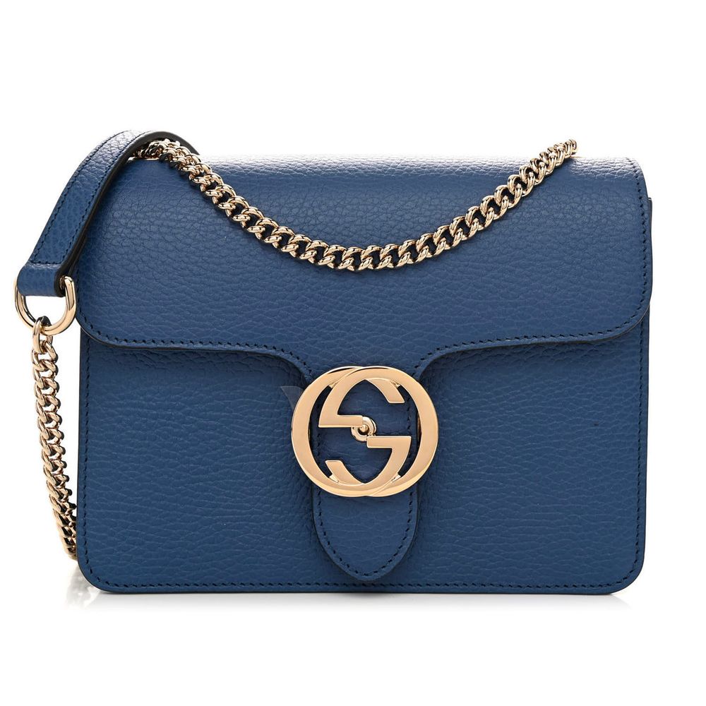 Gucci Blue Leather Crossbody Women's Bag