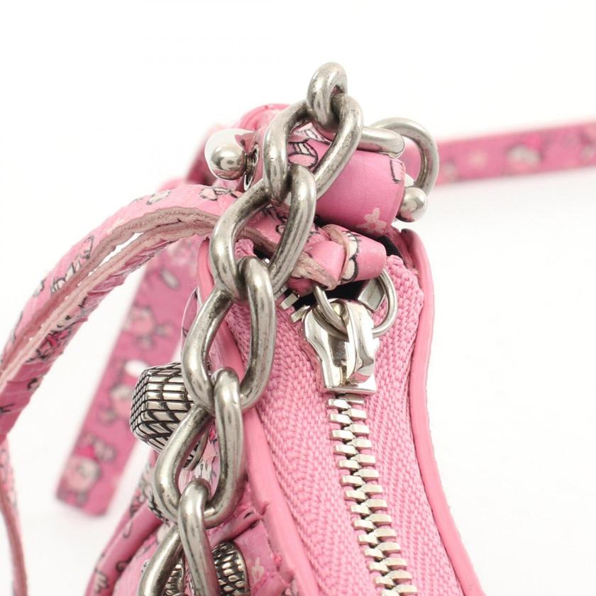 balenciaga Le Cagole Mini Bag Pink Rabbit Leather 2WAY Chain Handbag