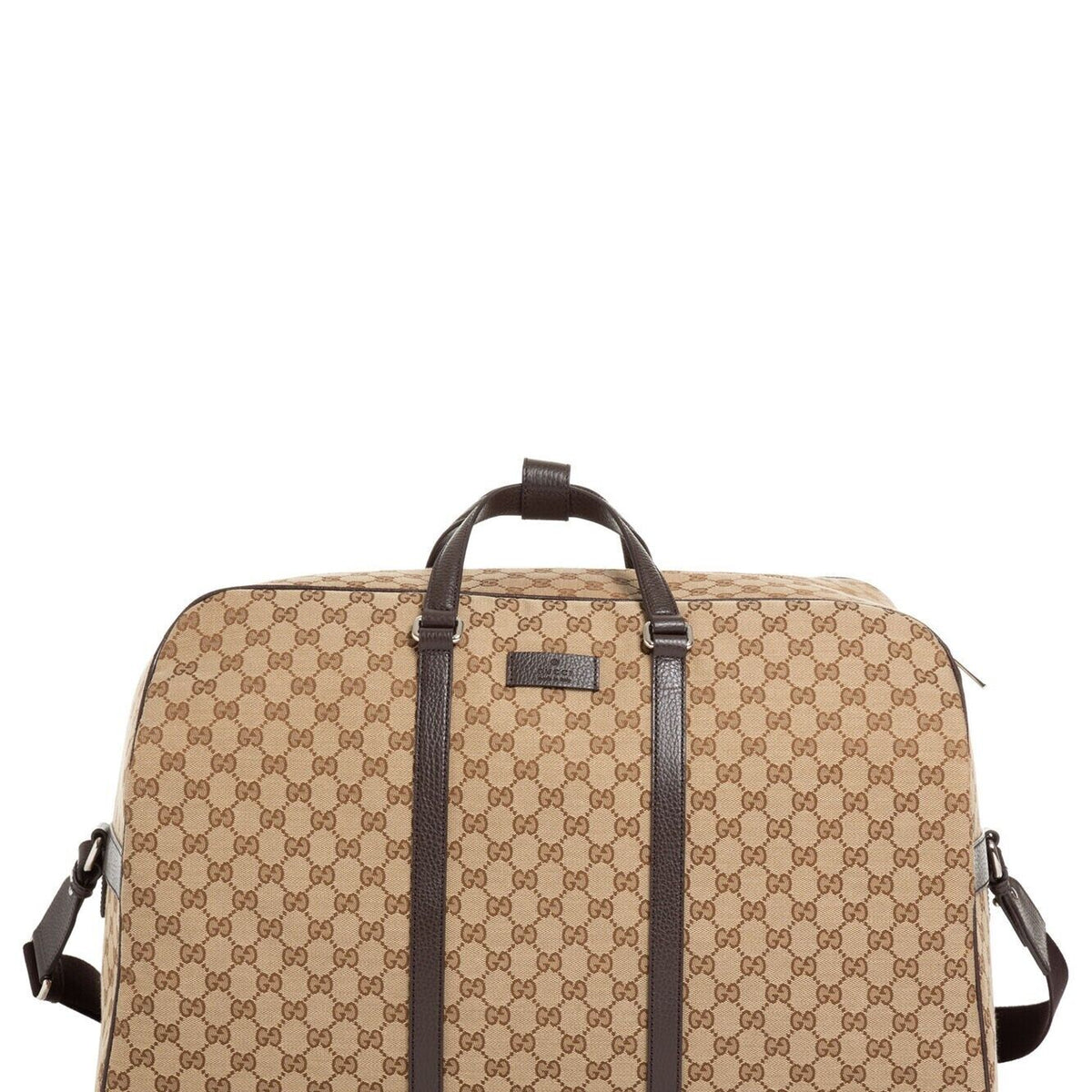 Gucci Duffle Brown Signature Guccissima Large Canvas Leather Travel 610105 NEW