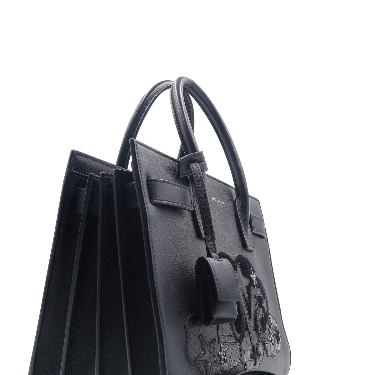 Baby Sac de Jour Love in Grained Leather Black