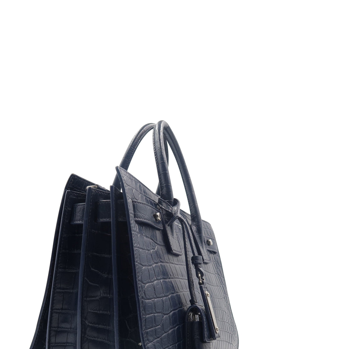Baby Sac De Jour Souple Crocodile Embossed Navy