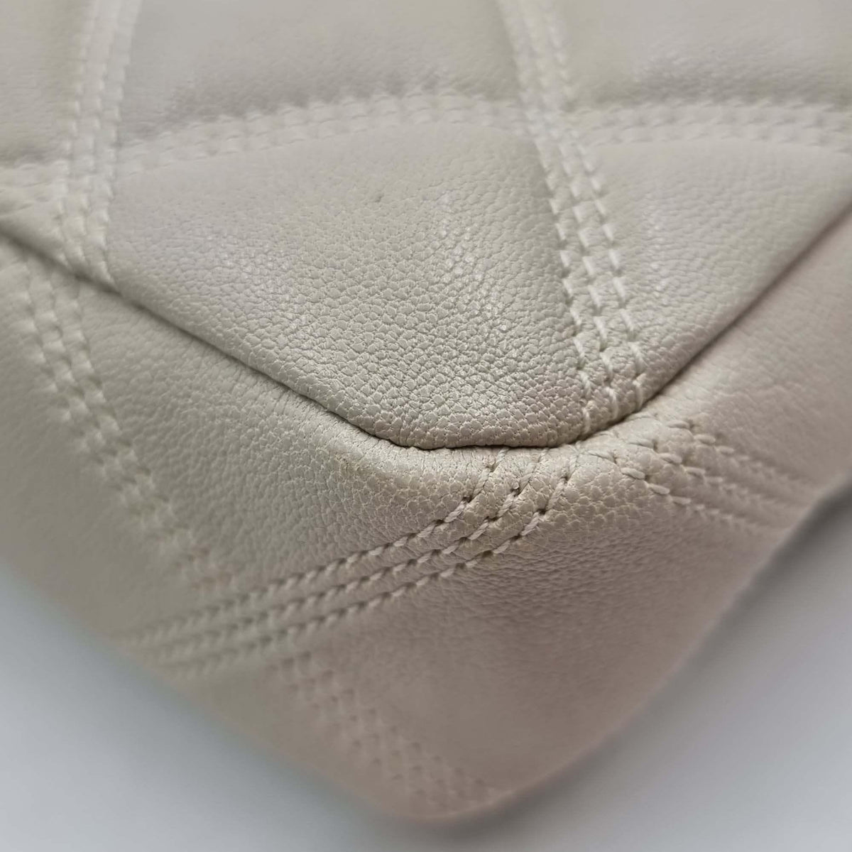 Becky Double Zip Pouch Shoulder Bag Dusky White