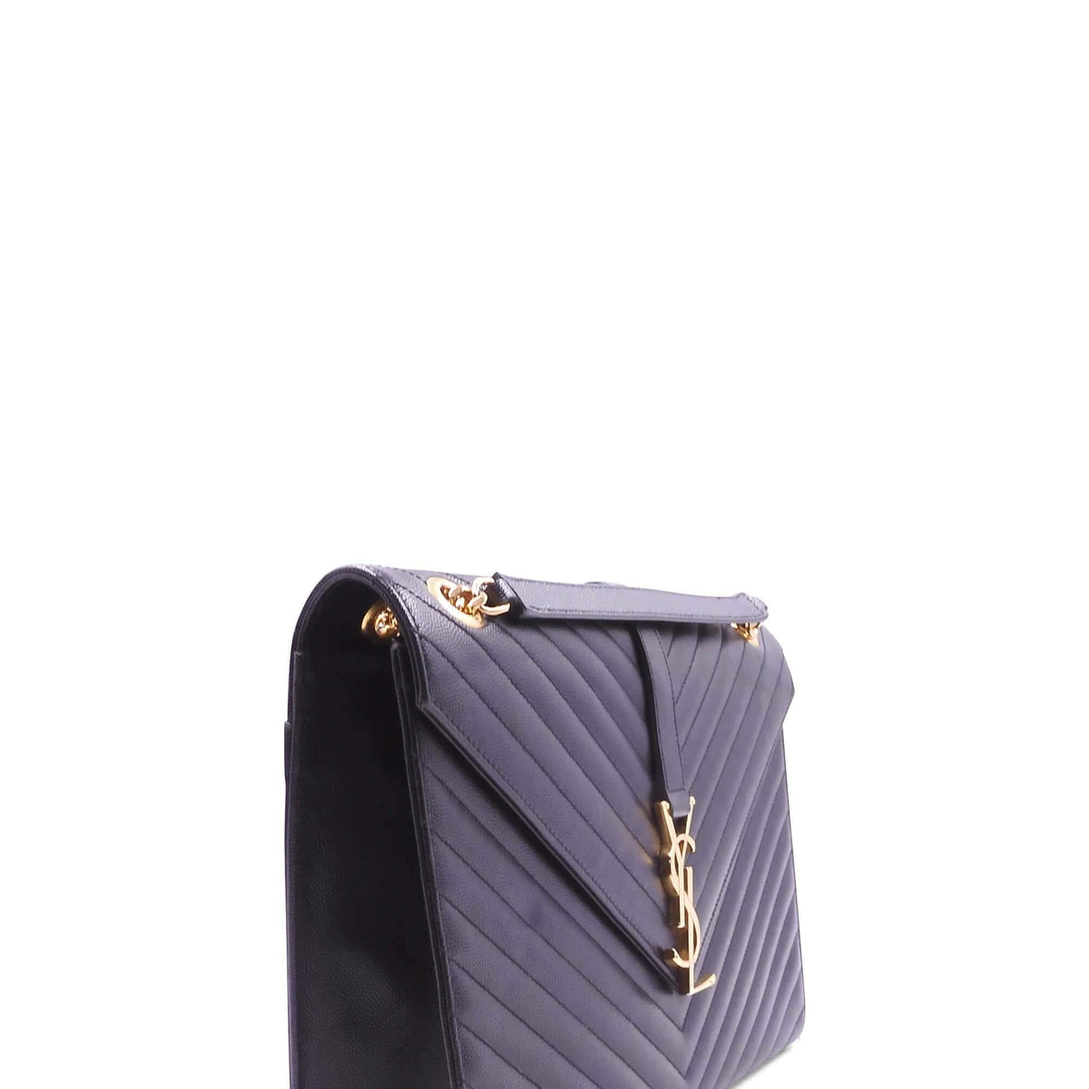 Large Matelasse Monogram Envelope Bag Black