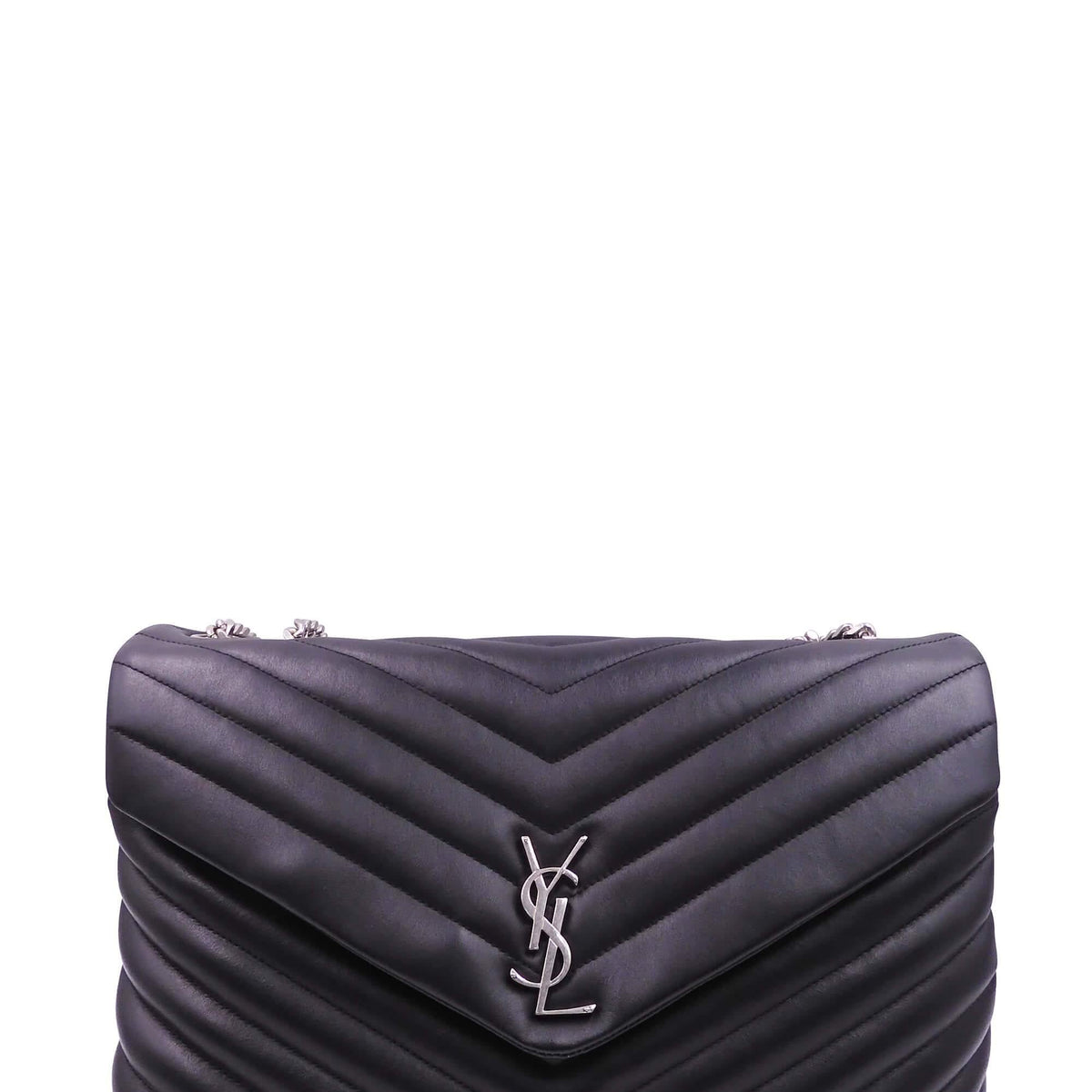 Loulou Large Bag Black with Silver Hardware