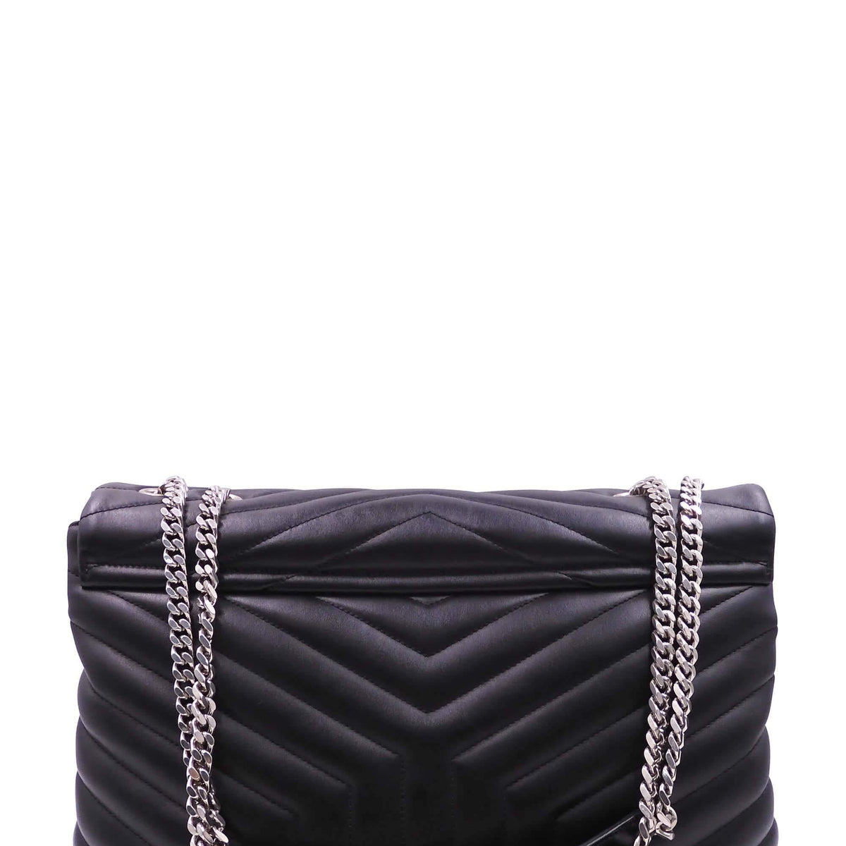 Loulou Large Bag Black with Silver Hardware