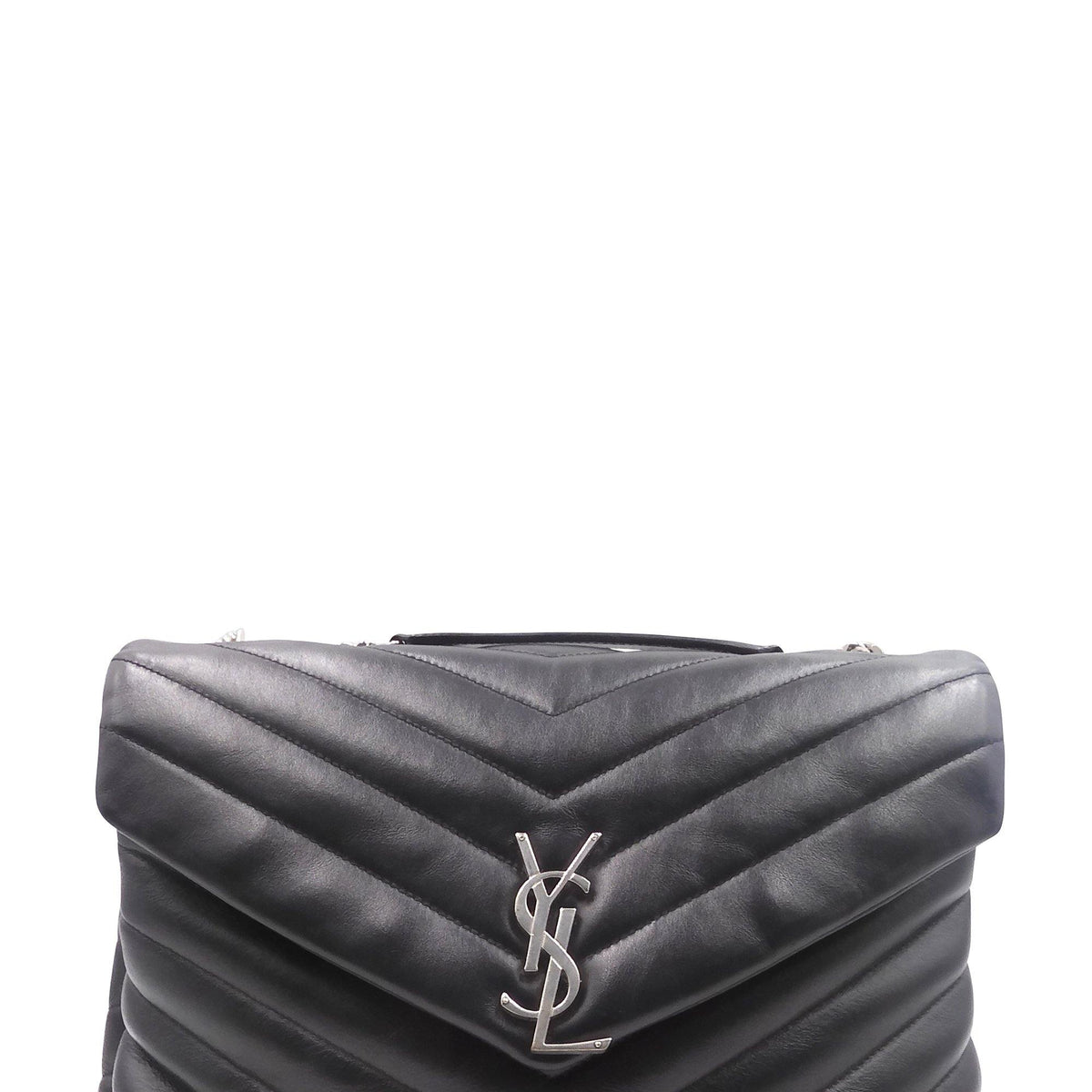 Loulou Medium Bag with Silver Hardware Black