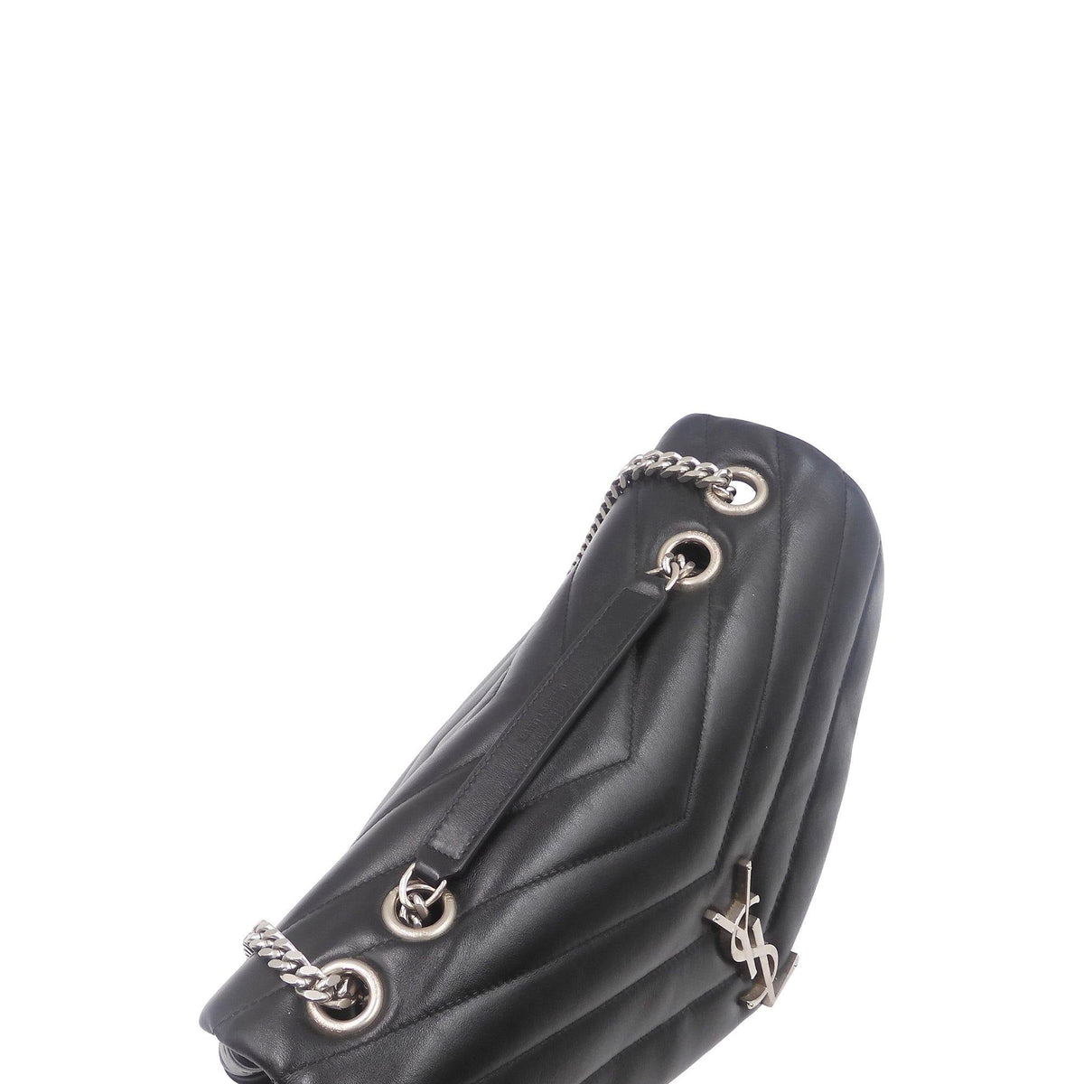 Loulou Medium Bag with Silver Hardware Black