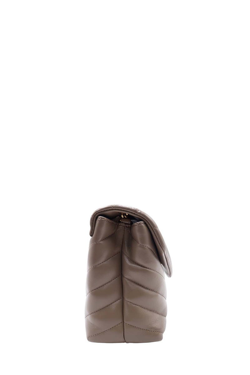 Loulou Small with Gold Hardware Dark Beige