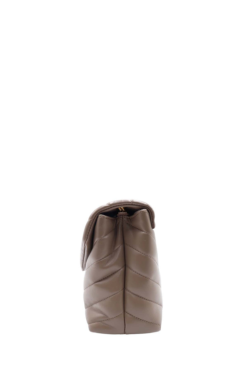 Loulou Small with Gold Hardware Dark Beige