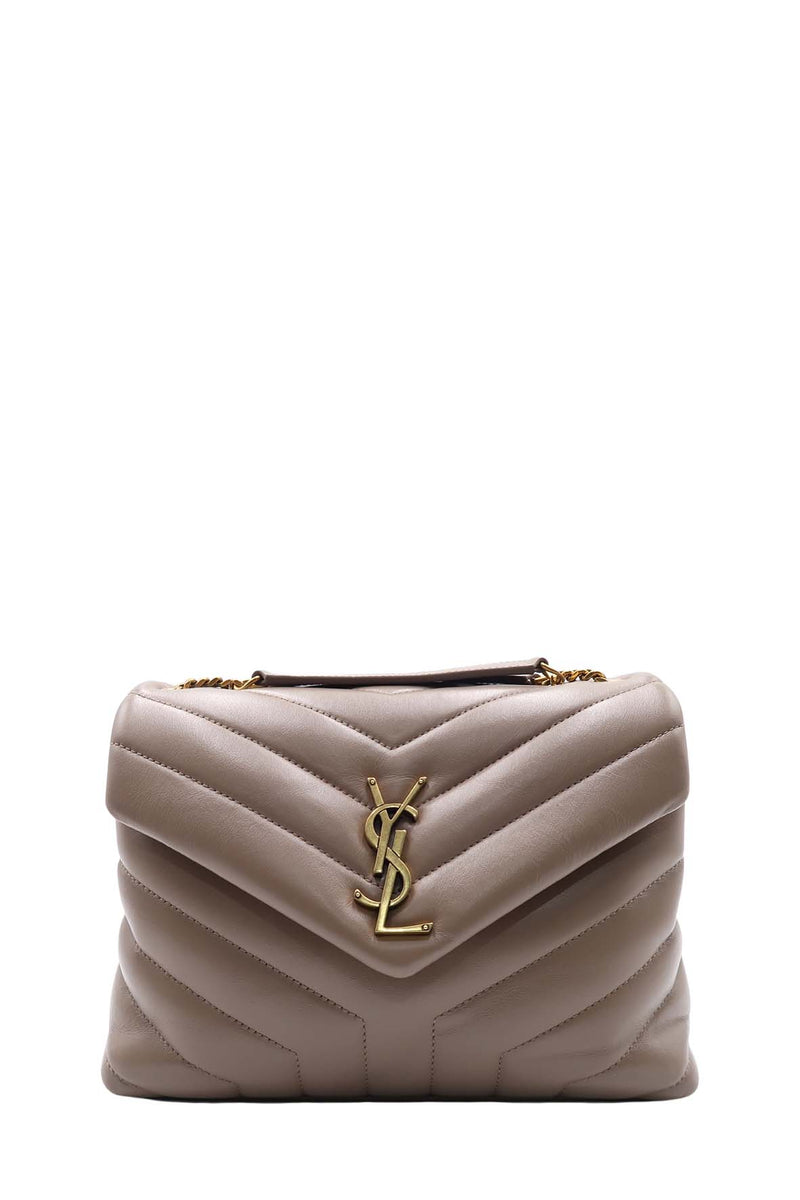 Loulou Small with Gold Hardware Dark Beige