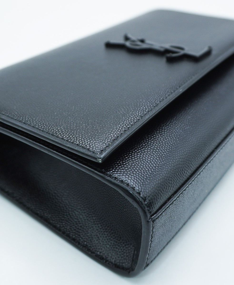 Medium Monogram Kate Grain Leather Black
