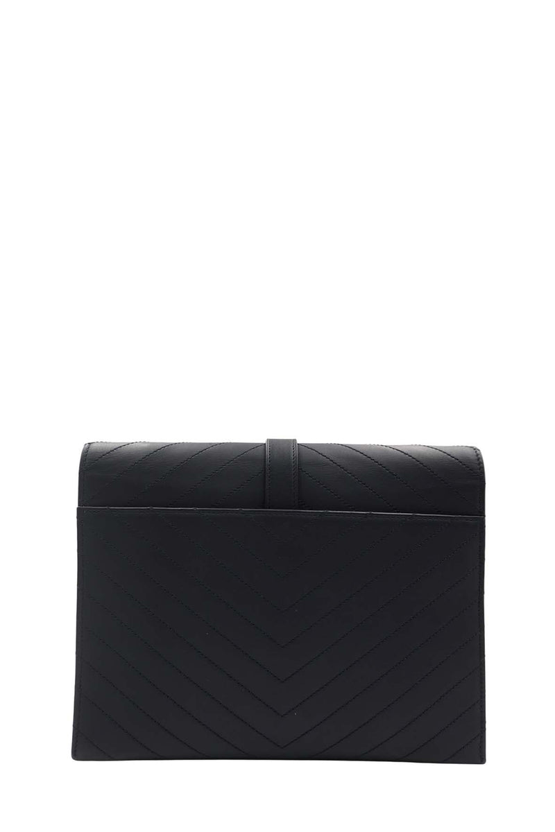 Medium Monogram Matelassé Envelope Chain Bag Black