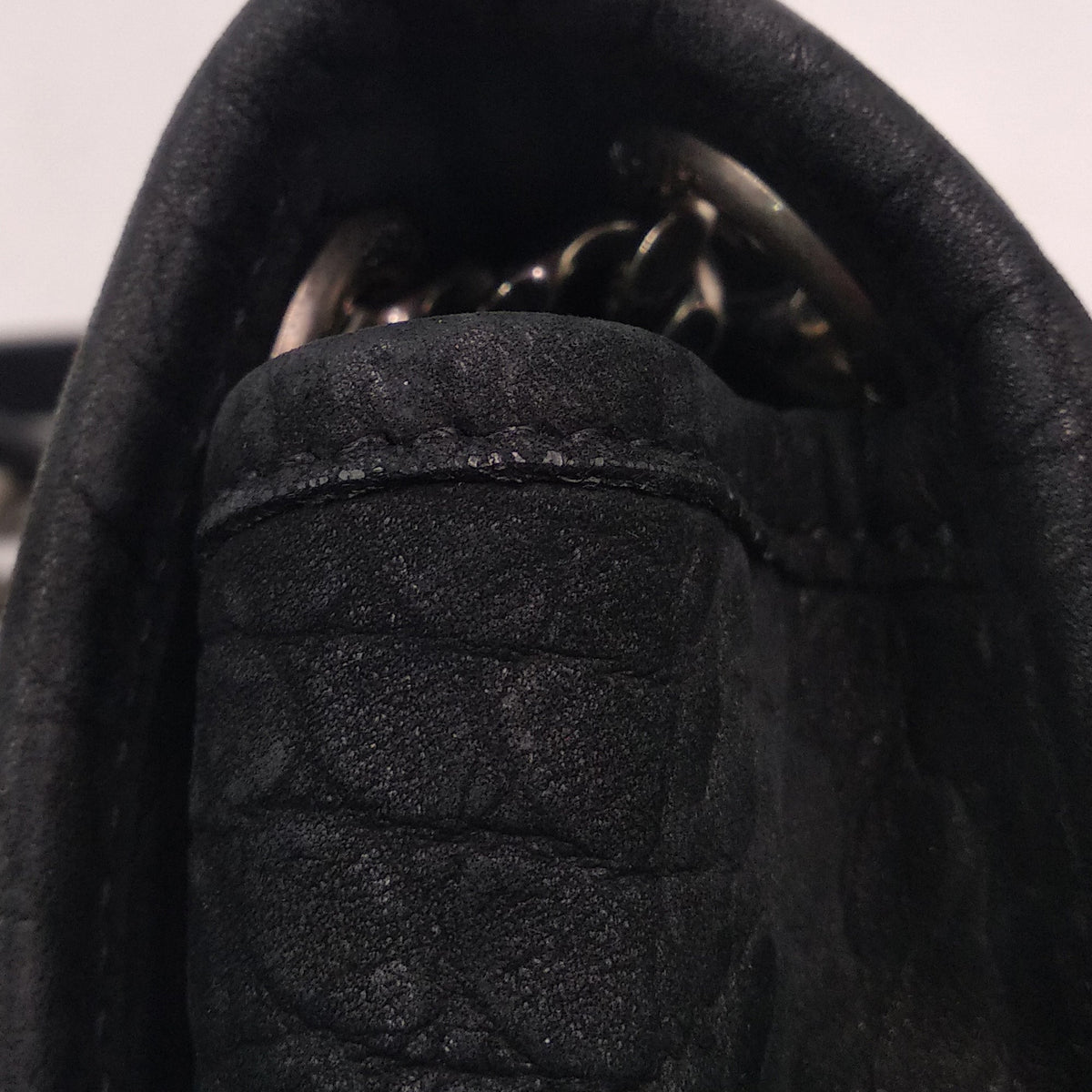 Medium Niki Crocodile Embossed Black