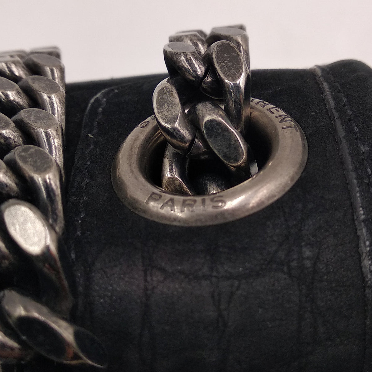 Medium Niki Crocodile Embossed Black