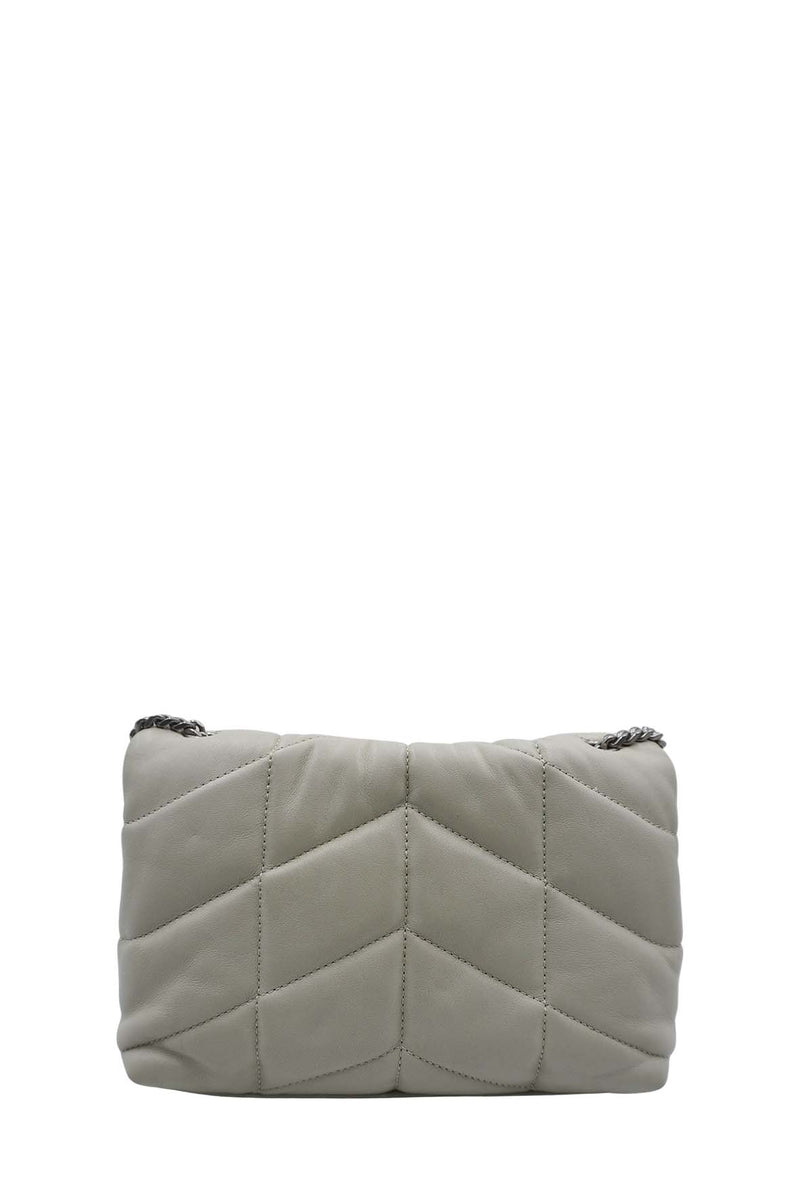 Mini Quilted Puffer Toy Lambskin SHW White