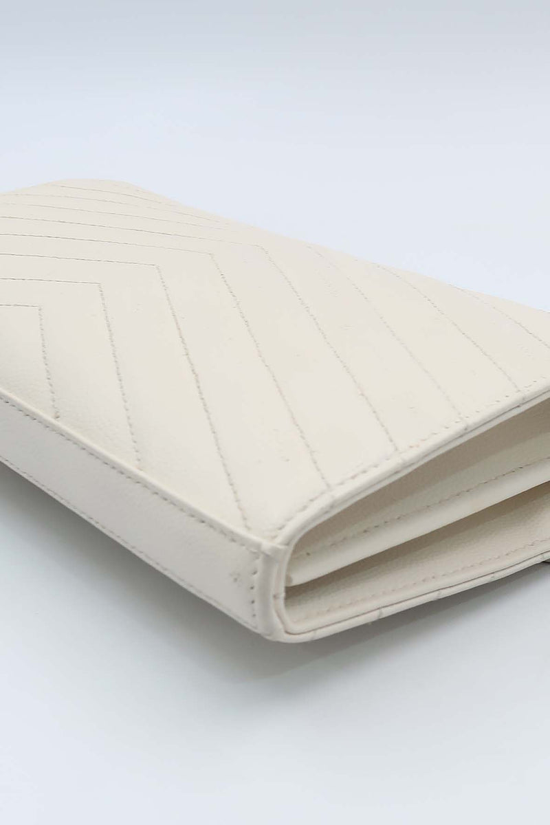 Monogram Chain Wallet White with Gold Hardware White
