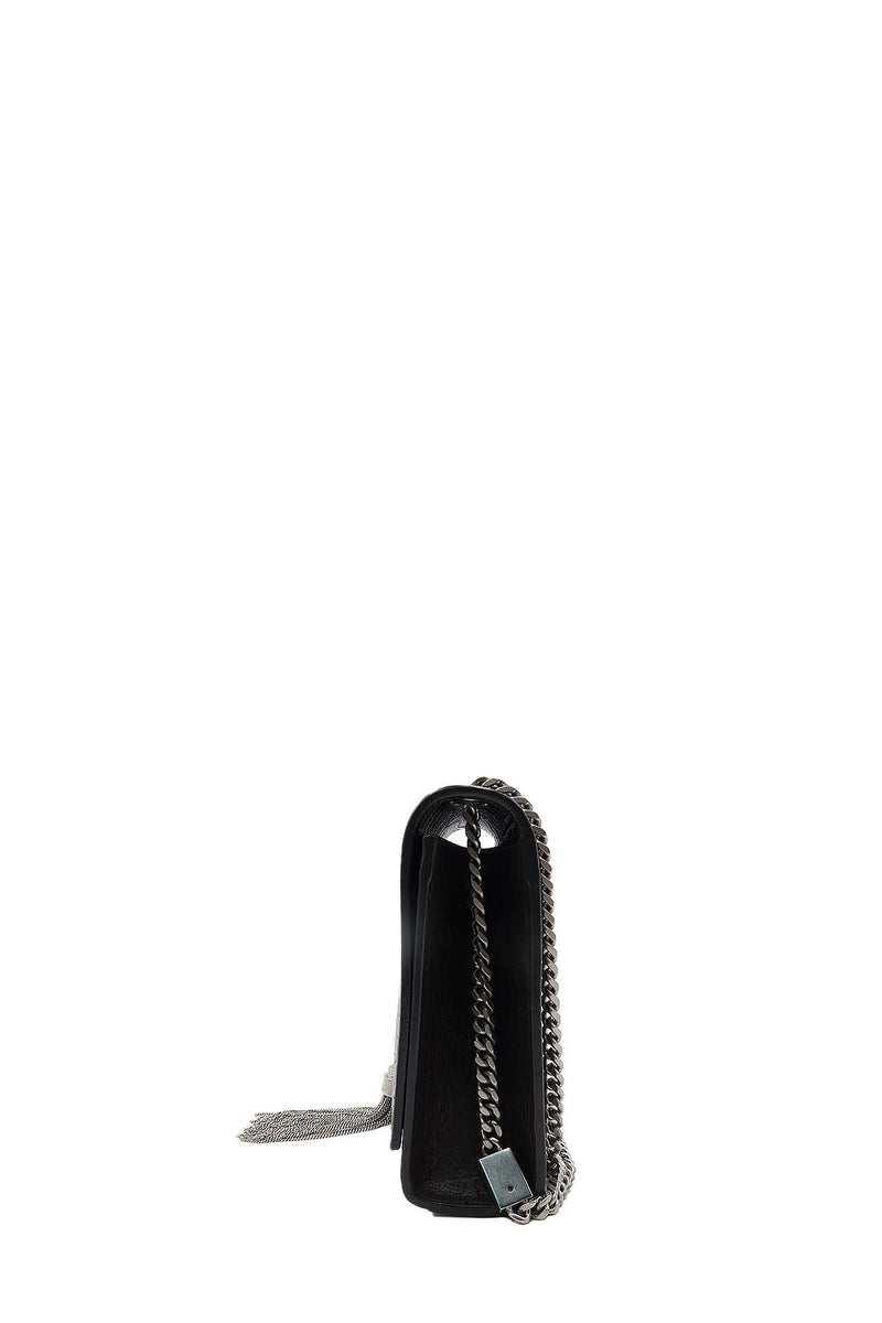 Monogram Medium Kate with Tassel Crocodile Embossed Matte with Silver Hardware Dark Brown