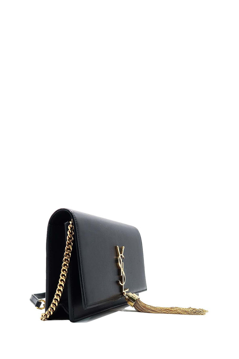Monogram Small Kate with Tassel Black with Gold Hardware Black
