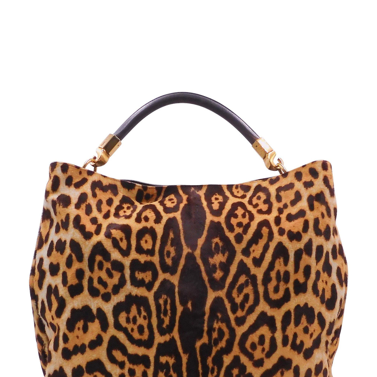 Pony Hair Leopard Print Roady Hobo Brown