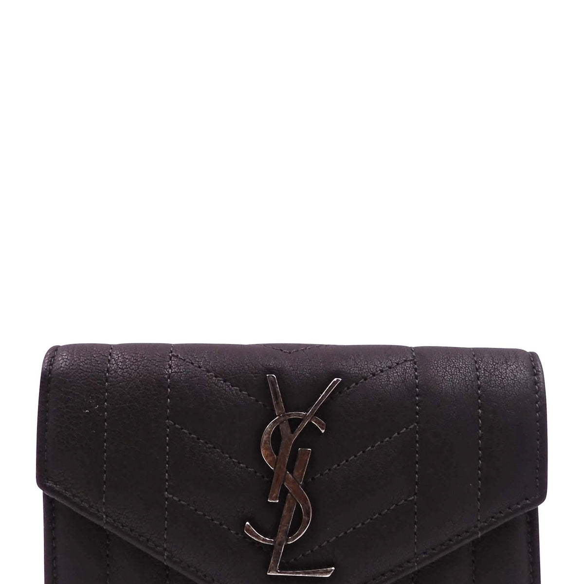 YSL Compact Wallet Dark Brown