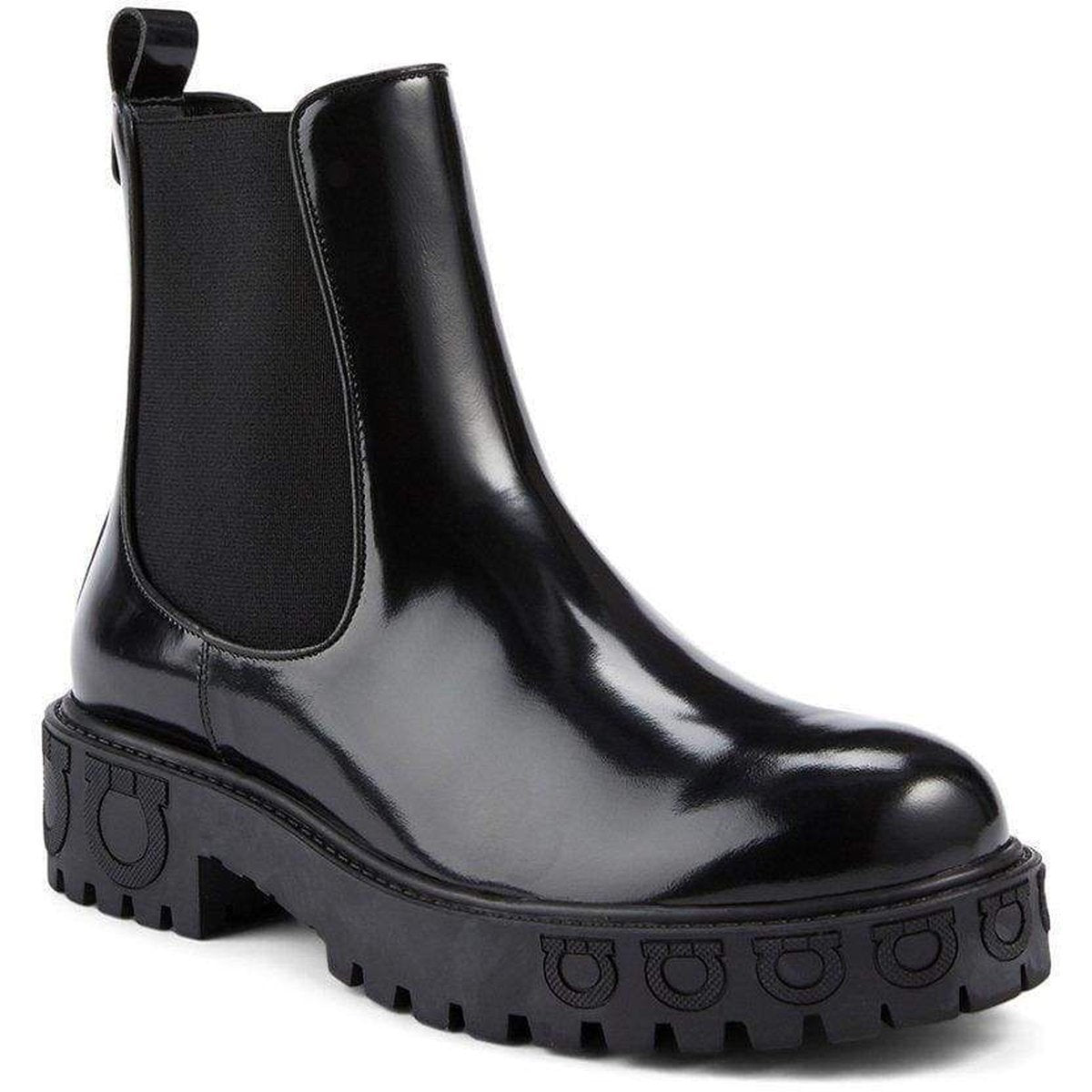Varsi Leather Gancini-Sole Chelsea Boots