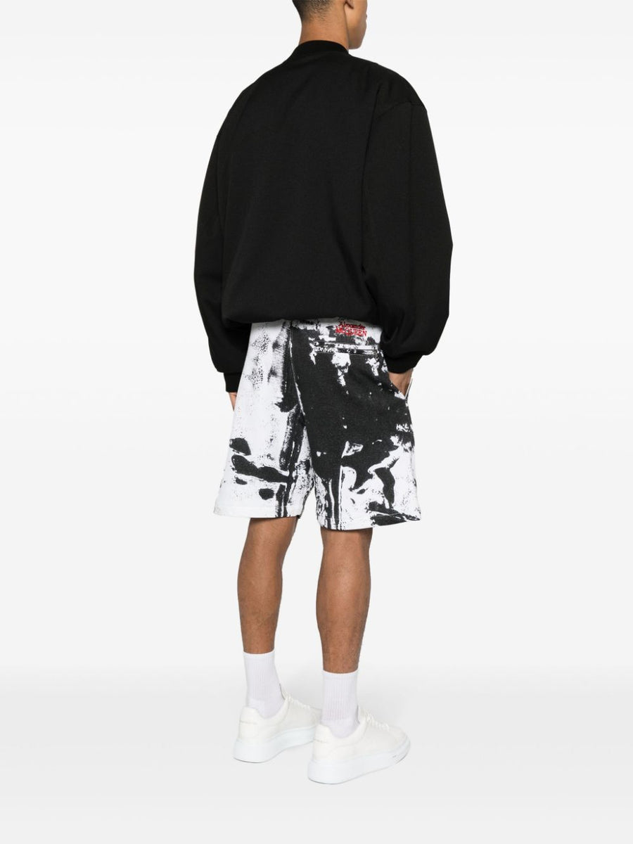 Alexander Mcqueen Men Printed Organic Cotton Shorts