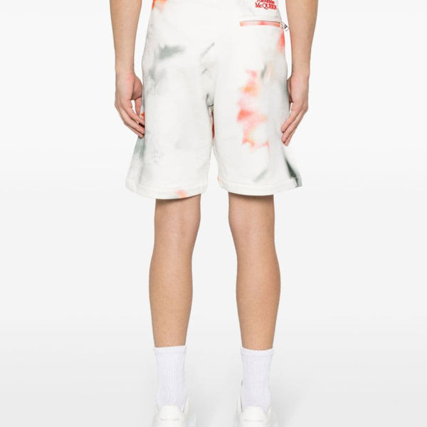 Alexander Mcqueen Men Obscure Flower Cotton Shorts