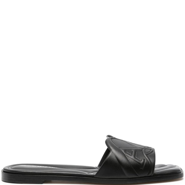 Alexander Mcqueen Women Seal Leather Flat Sandals
