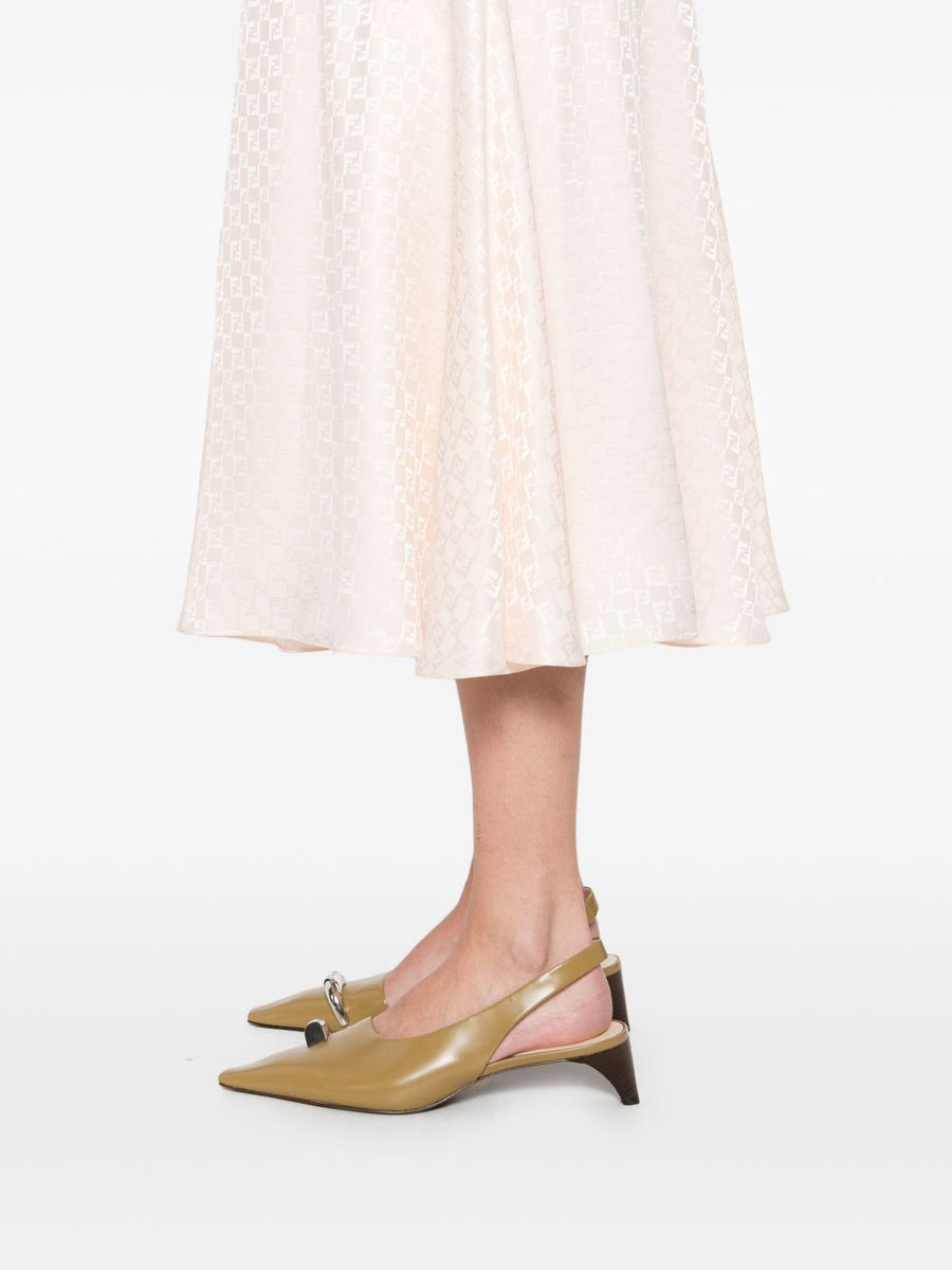Fendi Women Ff Silk Midi Skirt