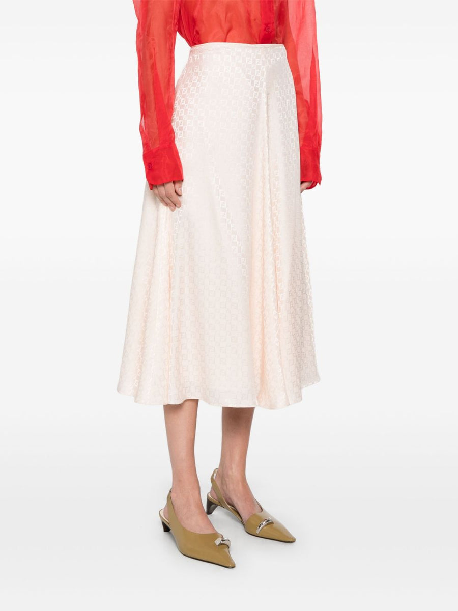 Fendi Women Ff Silk Midi Skirt