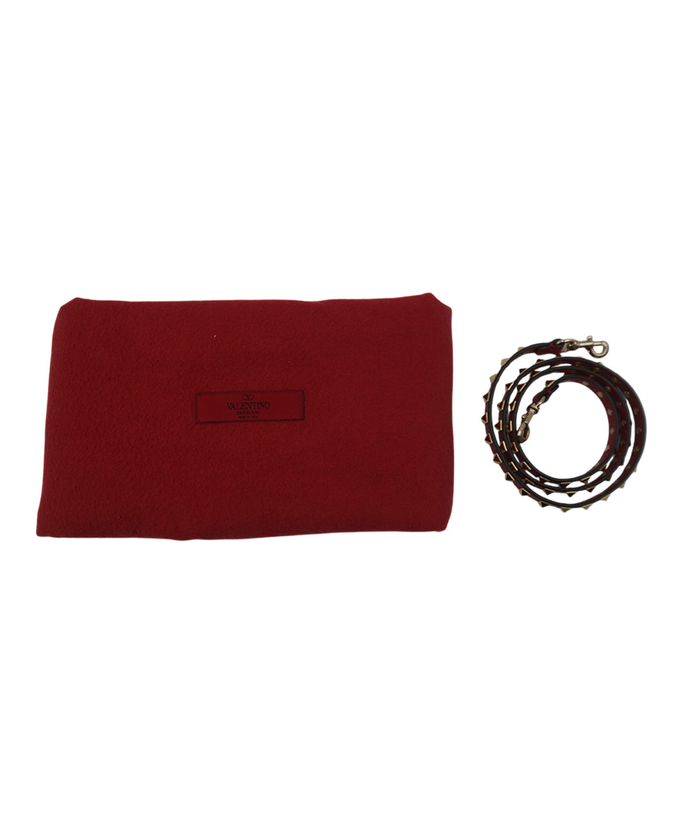 Medium Rockstud Trapeze Tote Red