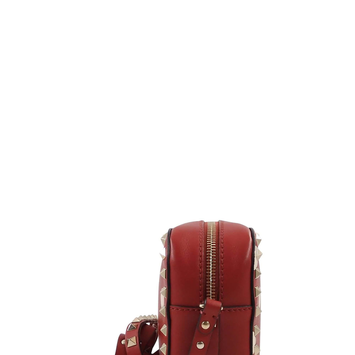 Polka Dot Rockstud Camera Bag Red