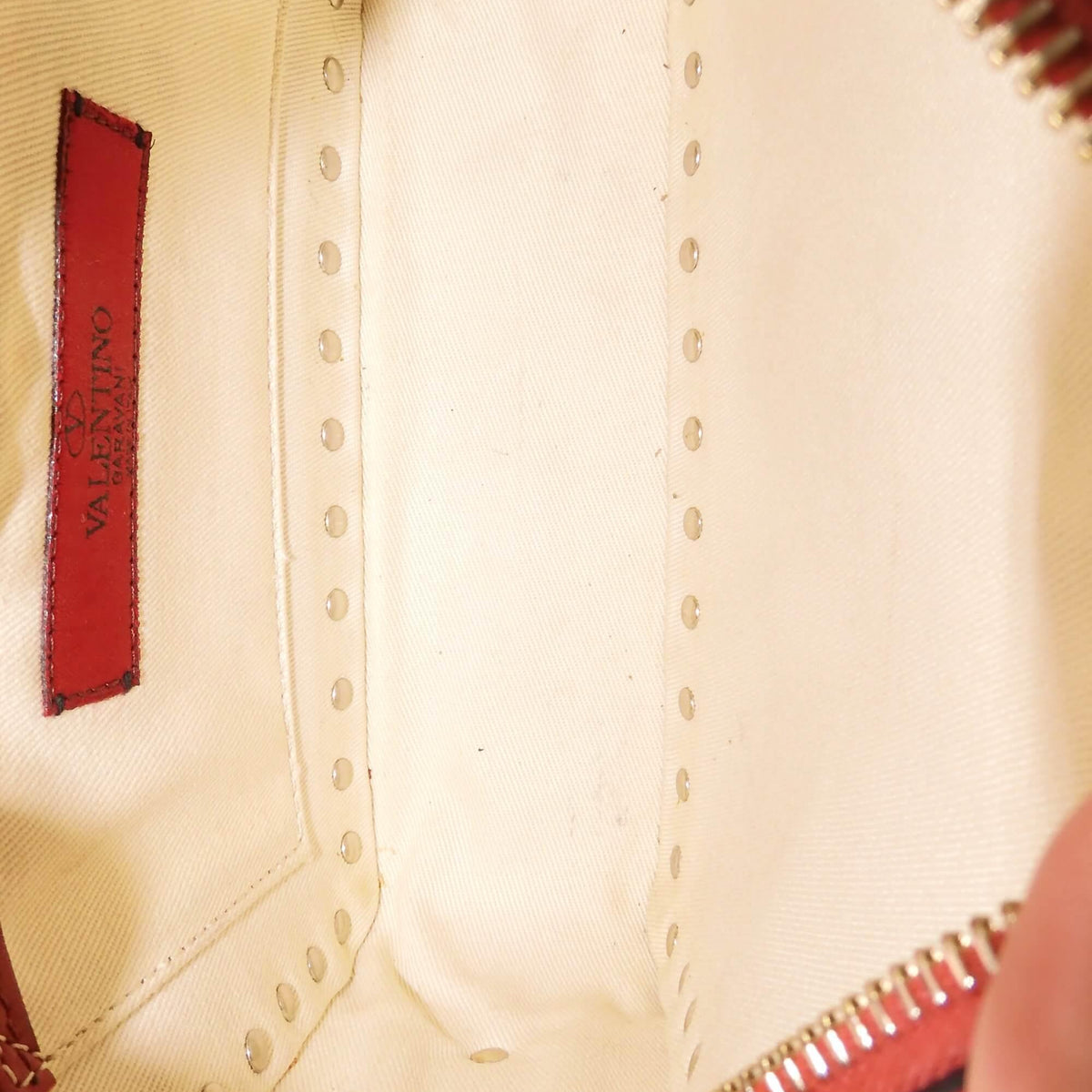 Polka Dot Rockstud Camera Bag Red