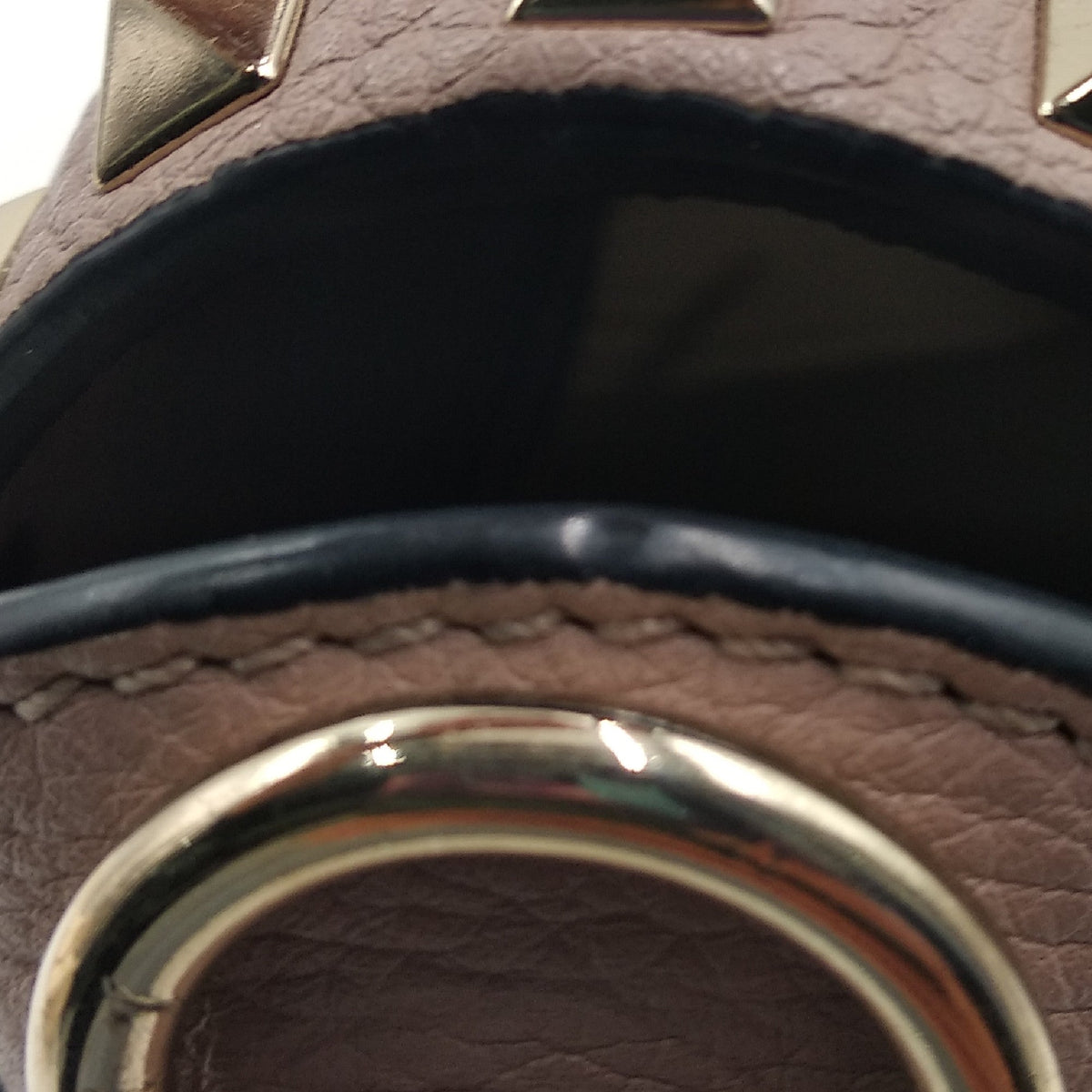 Rockstud Flip Lock Top Handle Bag Pale Taupe