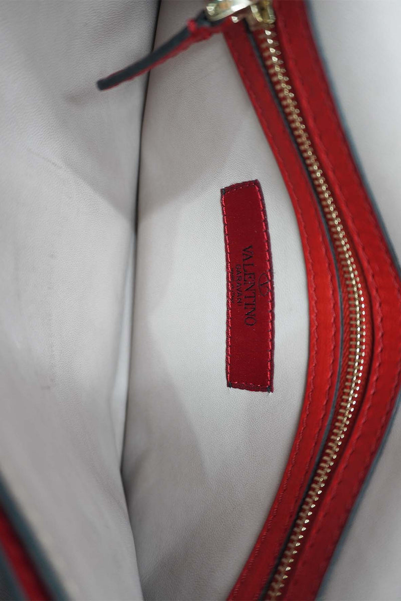 Rockstud Wristlet Leather Red