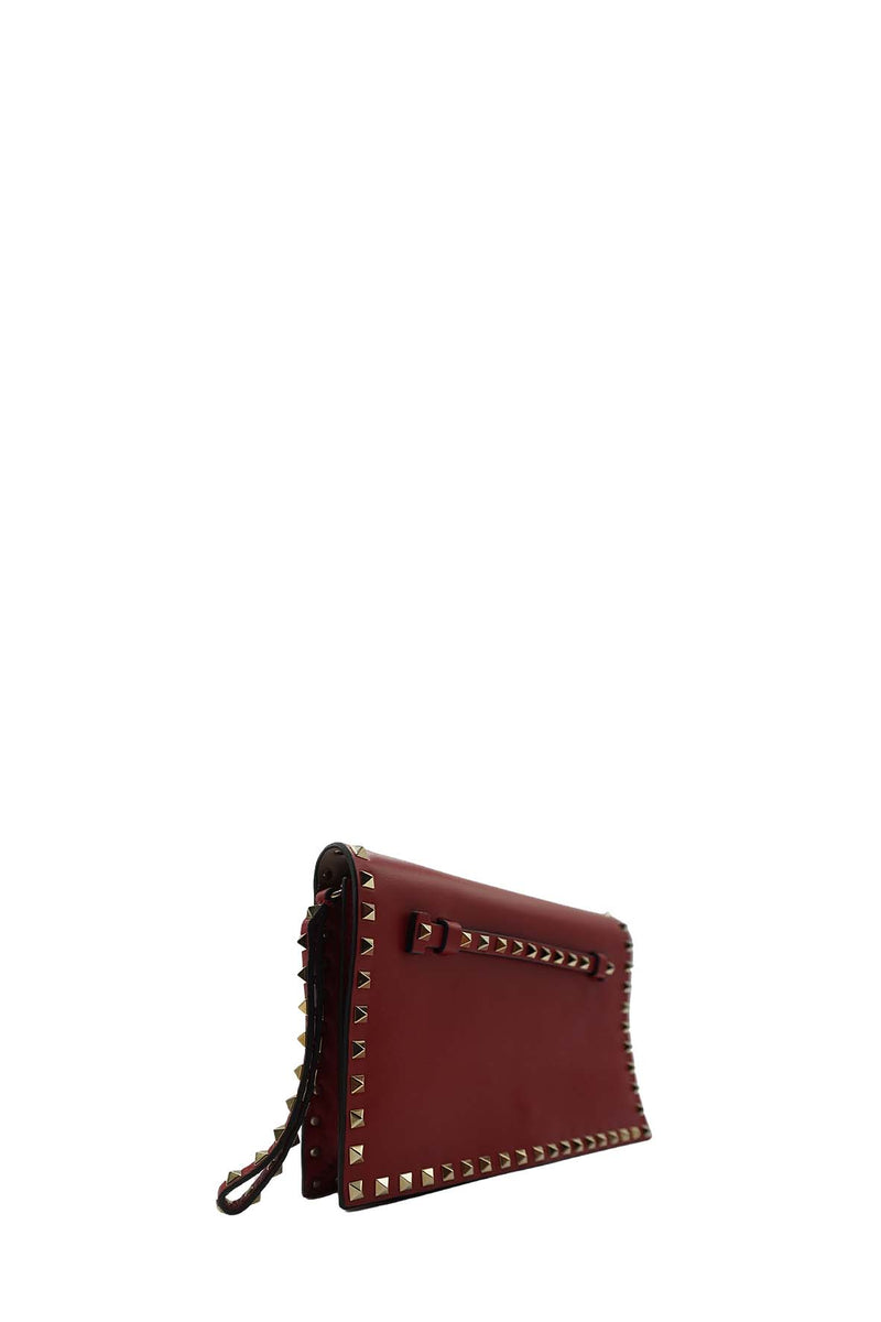 Rockstud Wristlet Leather Red