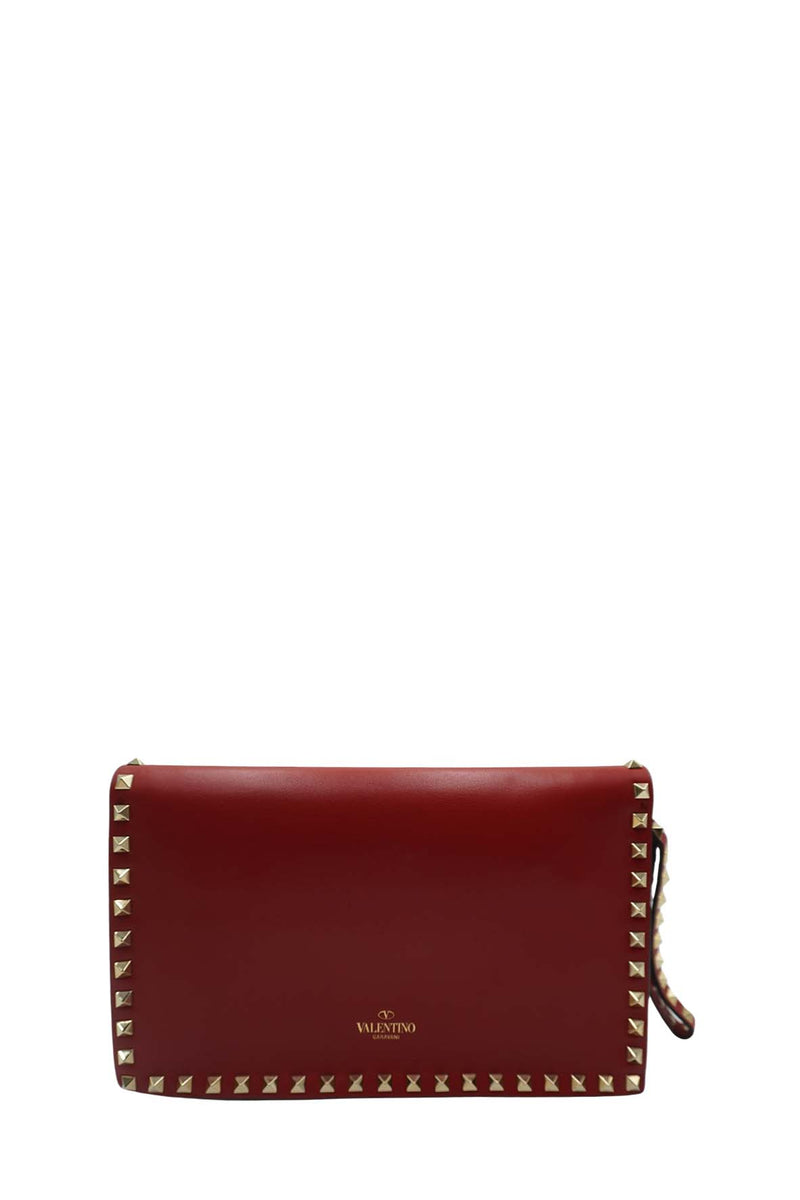 Rockstud Wristlet Leather Red