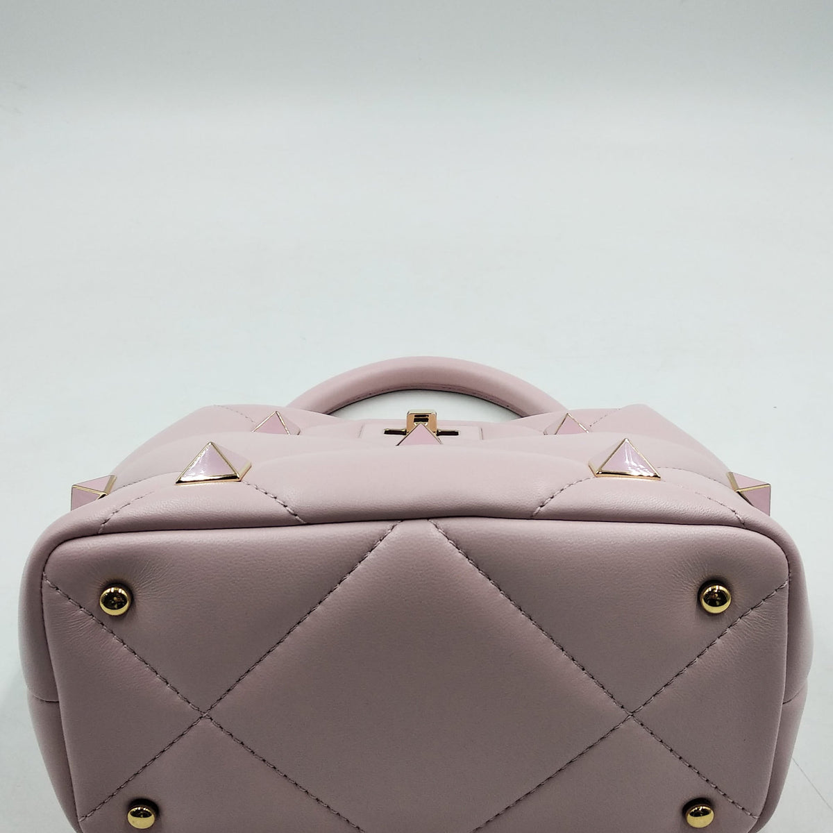 Small Roman Stud the Handle Bag Blush Pink
