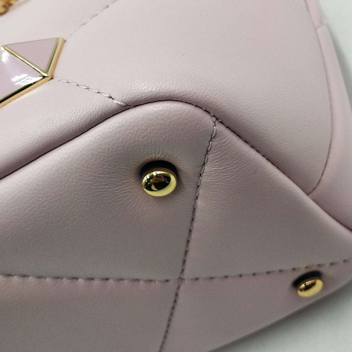 Small Roman Stud the Handle Bag Blush Pink