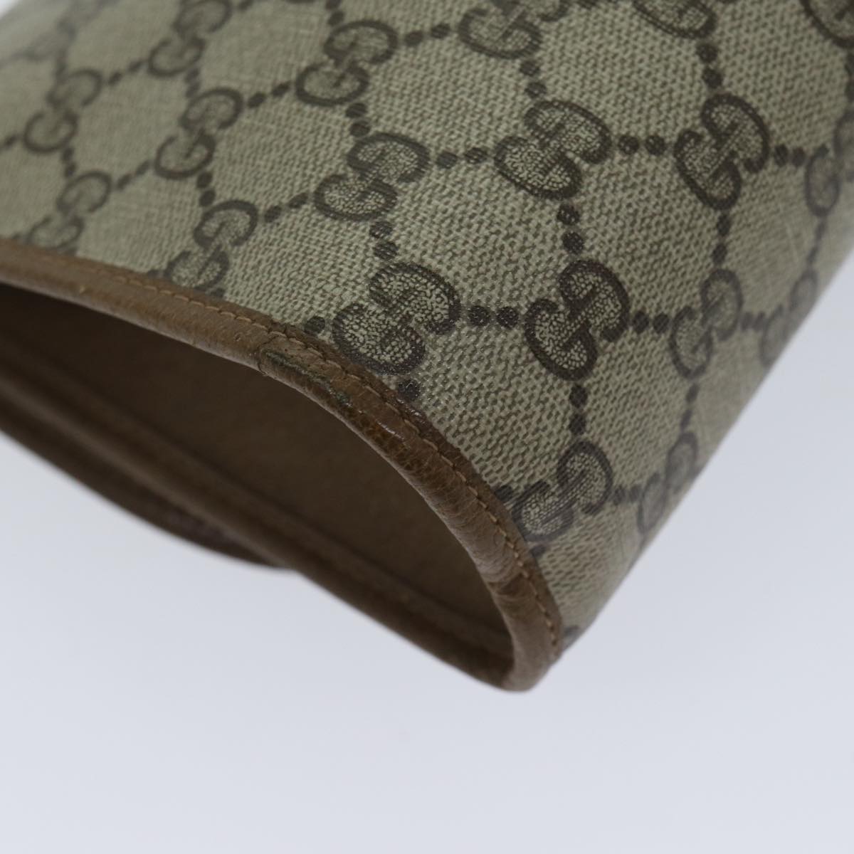 GUCCI GG Supreme Web Sherry Line Clutch Bag Beige Green 89 01 030 Auth yk11961