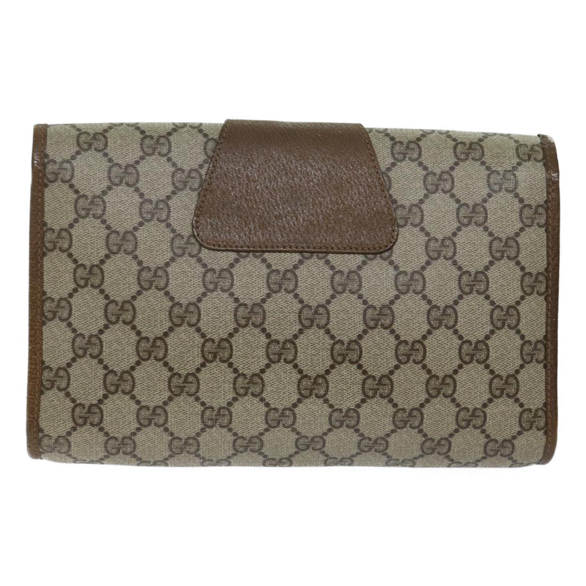 GUCCI GG Supreme Web Sherry Line Clutch Bag Beige Green 89 01 030 Auth yk11961