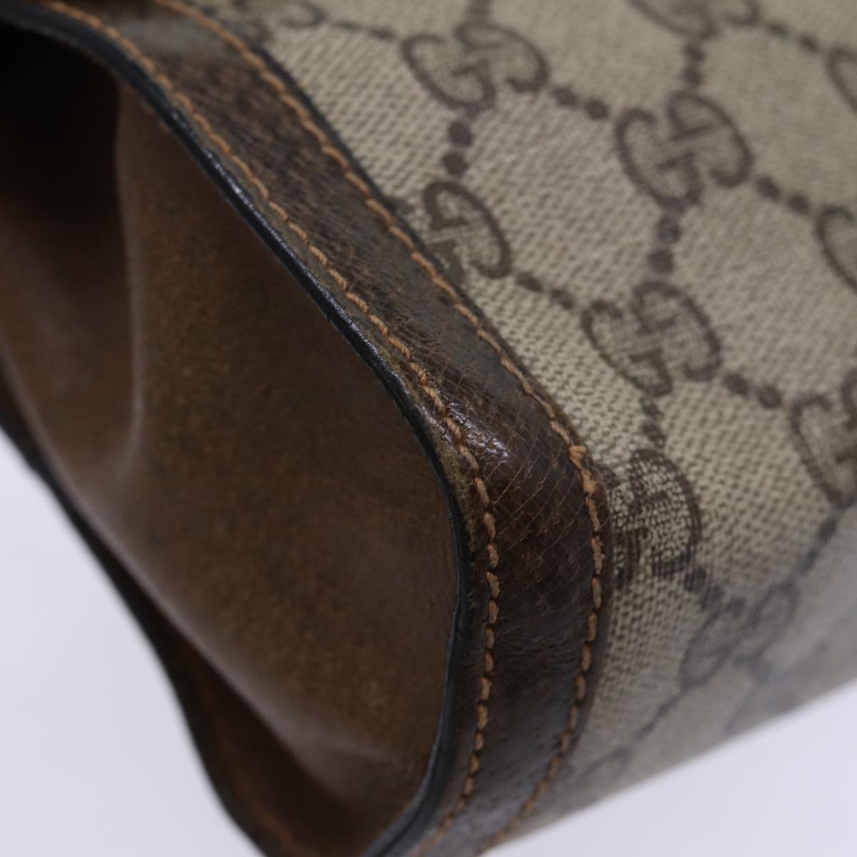 GUCCI GG Canvas Web Sherry Line Clutch Bag Beige Green 84 01 006 Auth yk12008