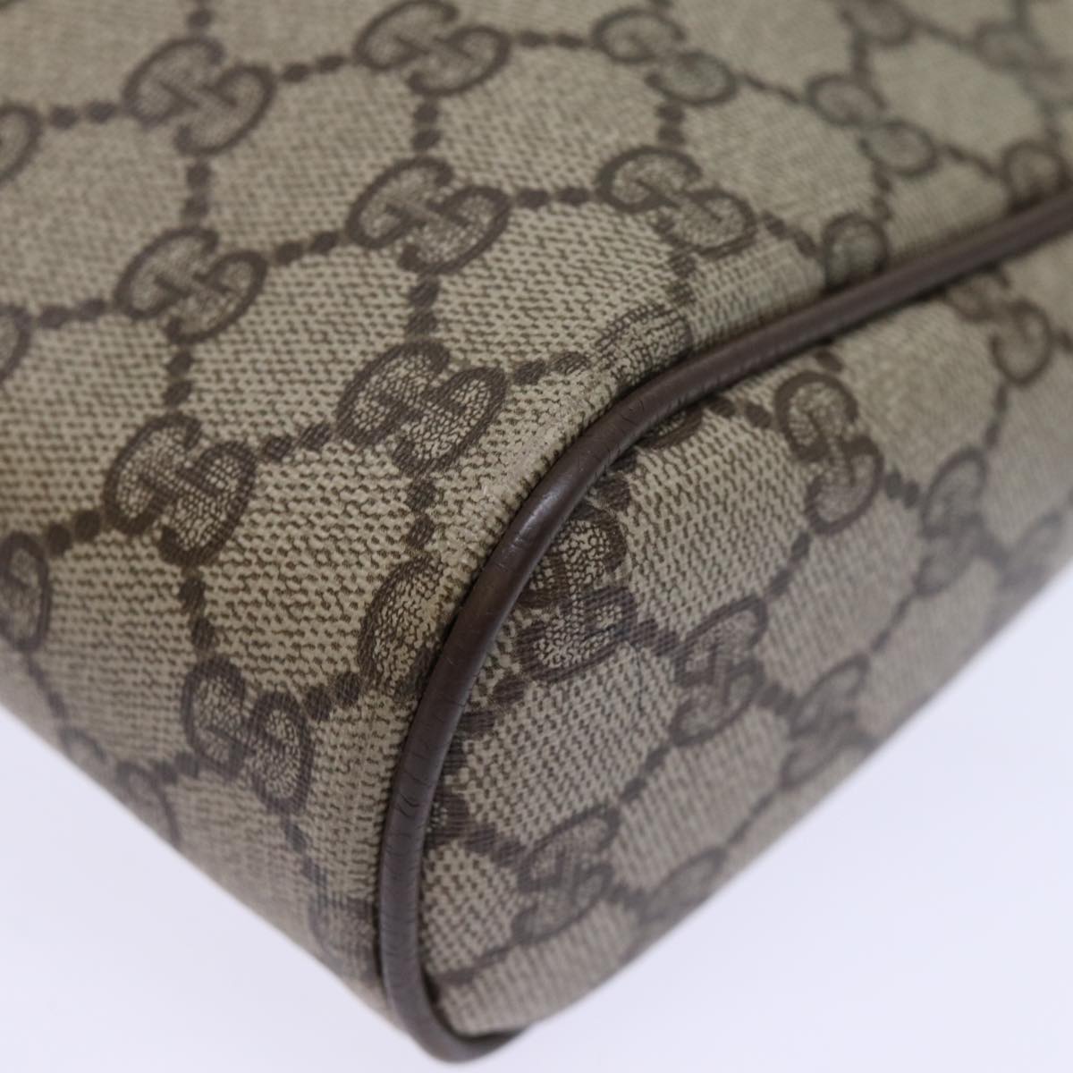 GUCCI GG Supreme Web Sherry Line Clutch Bag PVC Beige 63 01 012 Auth yk12088