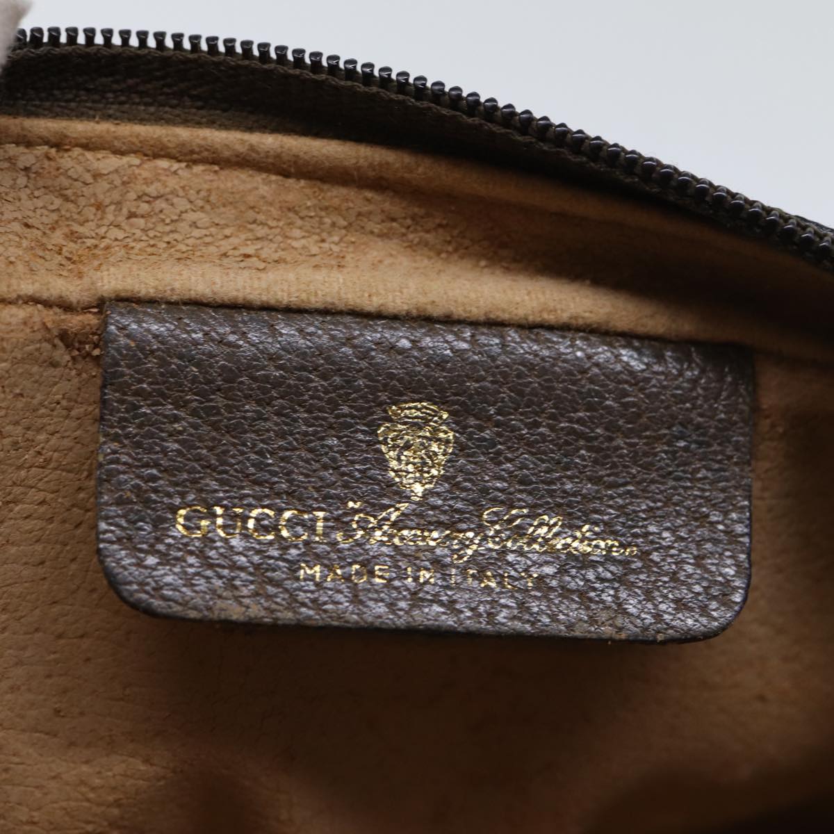 GUCCI GG Supreme Web Sherry Line Clutch Bag PVC Beige 63 01 012 Auth yk12088