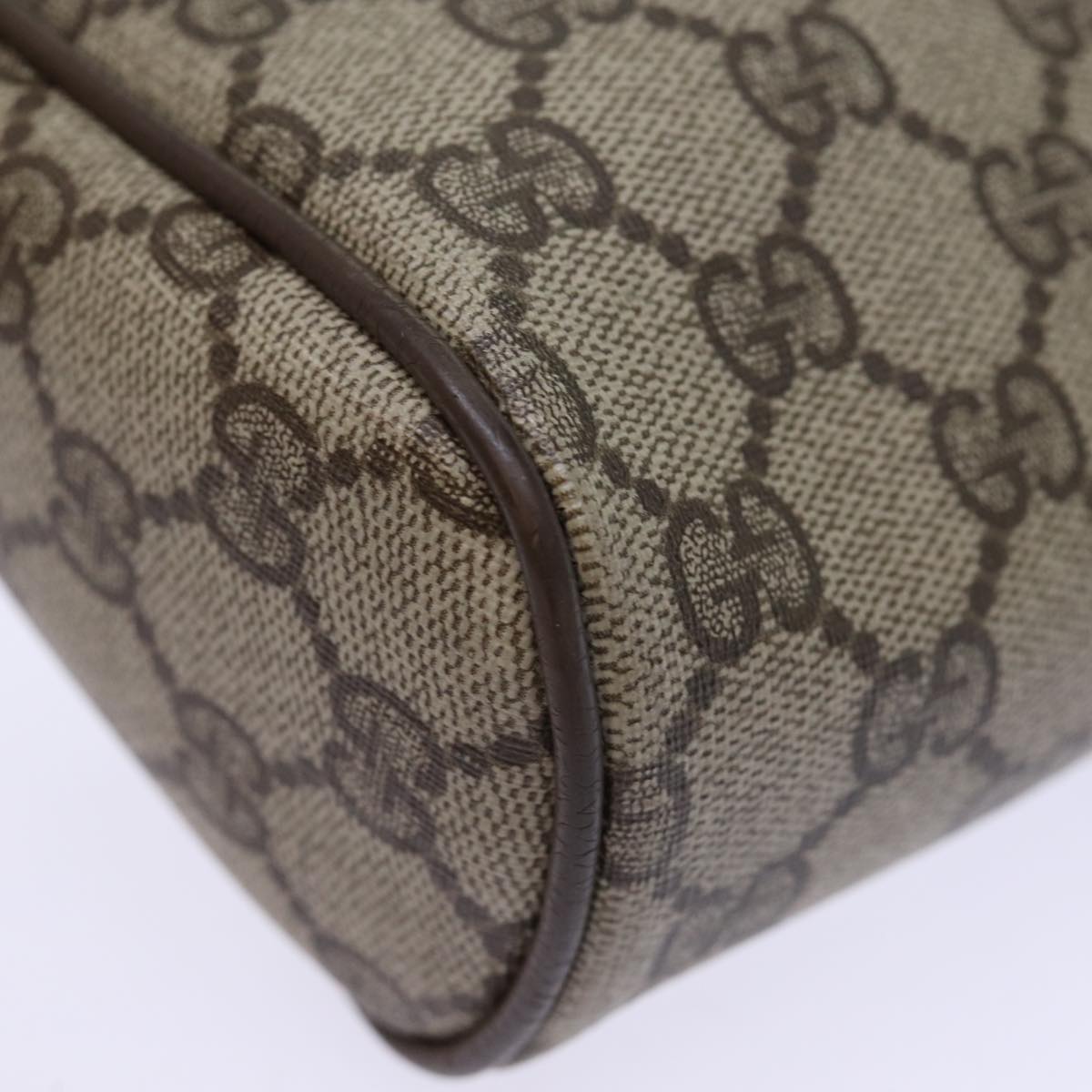 GUCCI GG Supreme Web Sherry Line Clutch Bag PVC Beige 63 01 012 Auth yk12088